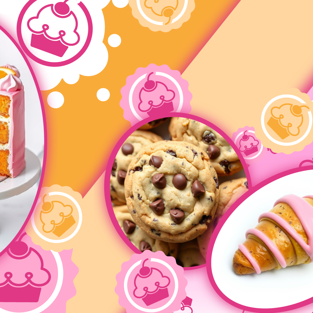 imagery of the branding of petit gateau, has cute cakes and yummy desserts