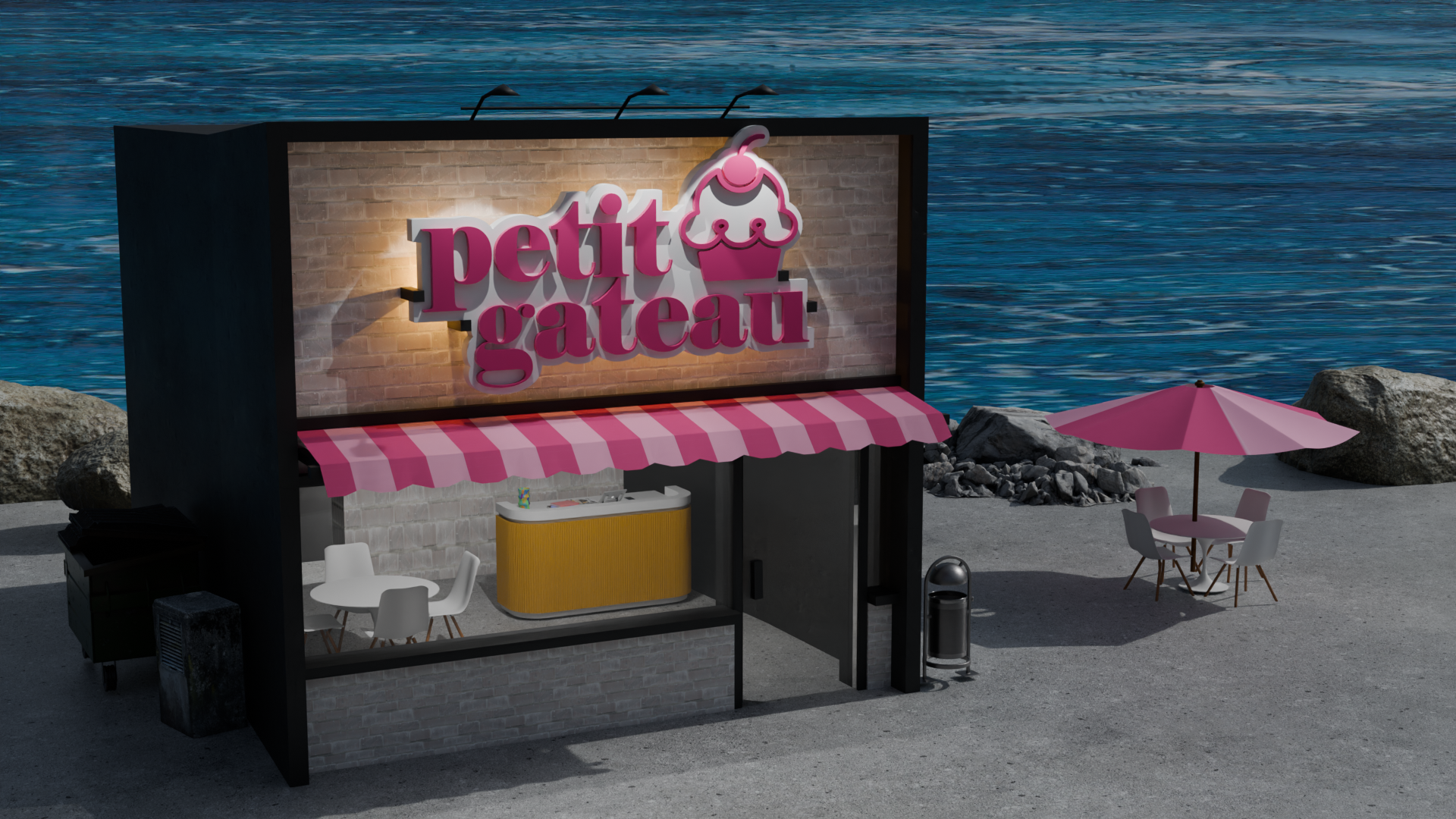 imagery of the branding of petit gateau, has cute cakes and yummy desserts